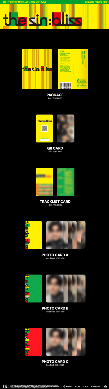 [10/22 NYMUSIC 1:1 VIDEO CALL EVENT] ENHYPEN - 8TH MINI ALBUM [THE SIN : BLISS] (WEVERSE ALBUMS VER.)(PREORDER)