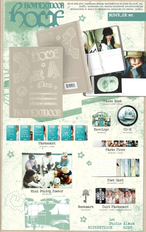 [06/07 MAKESTAR PHOTOCARD EVENT] BOYNEXTDOOR - The 1st Studio Album [HOME] (ALBUM ver.) (Random/Set) (PRE-ORDER)