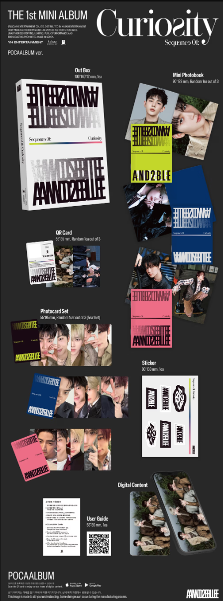 [06/14 1:1 MAKESTAR VIDEO CALL EVENT] AND2BLE – 1ST MINI ALBUM [SEQUENCE 01: CURIOSITY] (POCAALBUM) (PRE-ORDER)