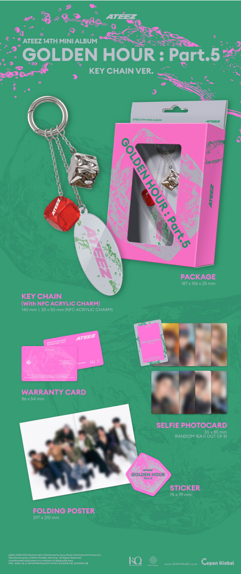 [6/29 WITHMUU PHOTOCARD EVENT] ATEEZ - 14TH MINI ALBUM [GOLDEN HOUR : PART.5] KEY CHAIN VER.