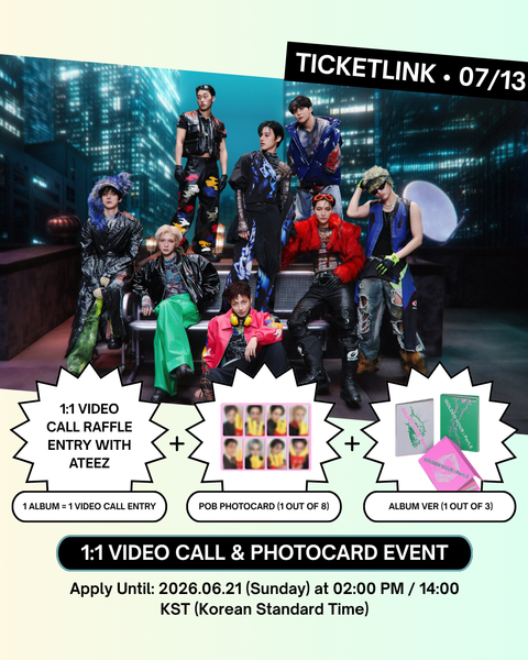 [07/13 TICKETLINK 1:1 VIDEO CALL EVENT] ATEEZ - 14TH MINI ALBUM [GOLDEN HOUR : Part.5] (ALBUM VER.)(PREORDER)