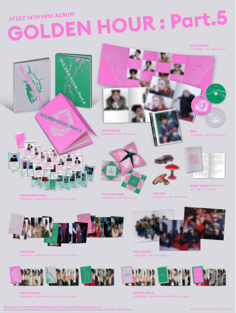 [08/08 NYMUSIC LUCKY DRAW EVENT] ATEEZ - 14TH MINI ALBUM [GOLDEN HOUR : Part.5] (ALBUM VER.) (PREORDER)