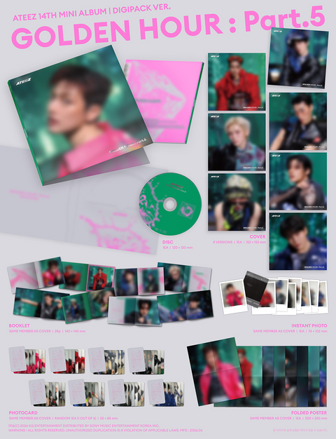 [07/02 APPLEMUSIC POB EVENT] ATEEZ - 14TH MINI ALBUM [GOLDEN HOUR : Part.5] (DIGIPACK VER.) (PREORDER)