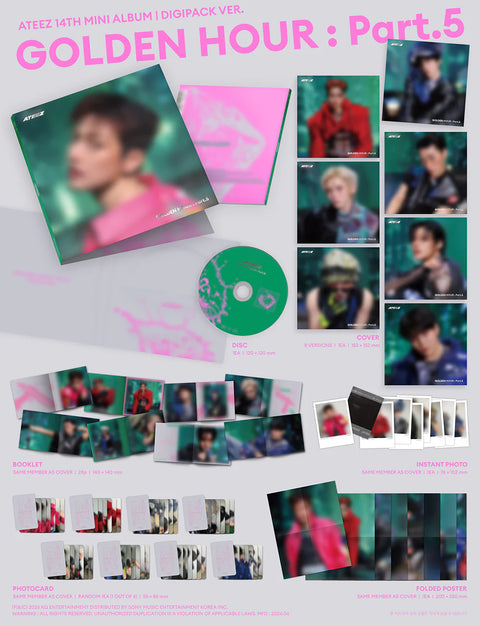 [08/04 DEARMYMUSE LUCKY DRAW EVENT] ATEEZ - 14TH MINI ALBUM [GOLDEN HOUR : Part.5] (DIGIPACK VER.) (PREORDER)