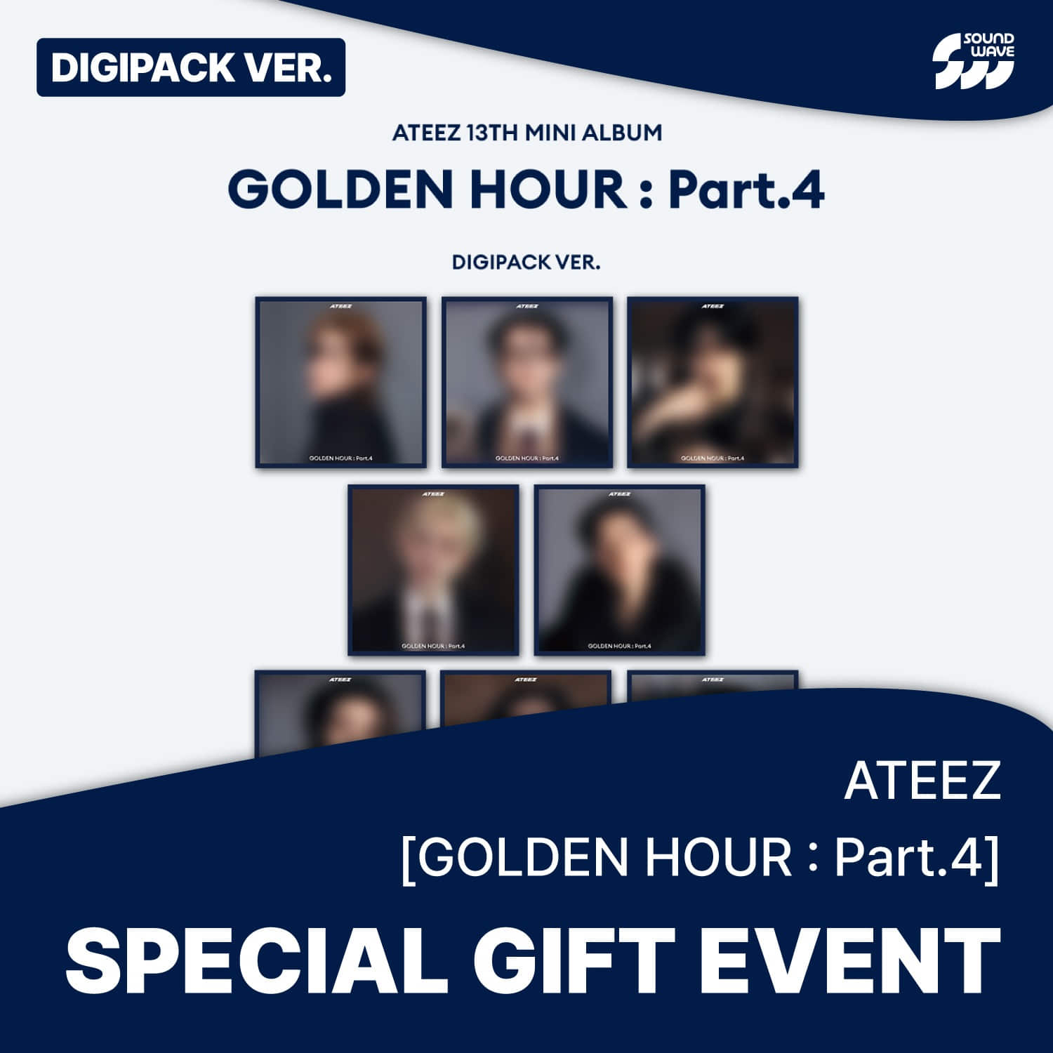 02/05 SOUNDWAVE PHOTOCARD EVENT] ATEEZ - 13TH MINI ALBUM [GOLDEN