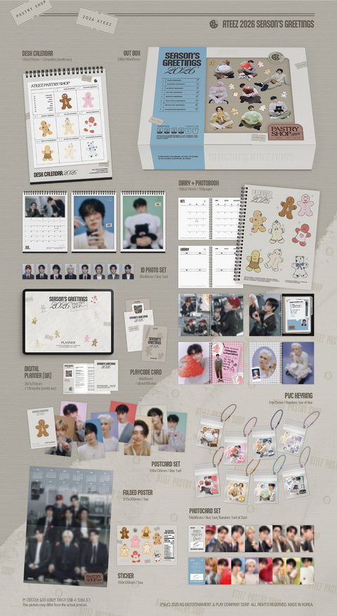 [UNIVERSAL MUSIC STORE JAPAN] ATEEZ - 2026 SEASON'S GREETINGS [PASTRY SHOP] + APPLEMUSIC POB (PRE-ORDER)