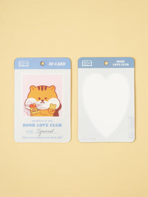 [BOOK CLUB FLIP BOOKMARK SET] Lenticular ID Card Bookmark (4PCS) (Pastel Rabbit & Squirrel)