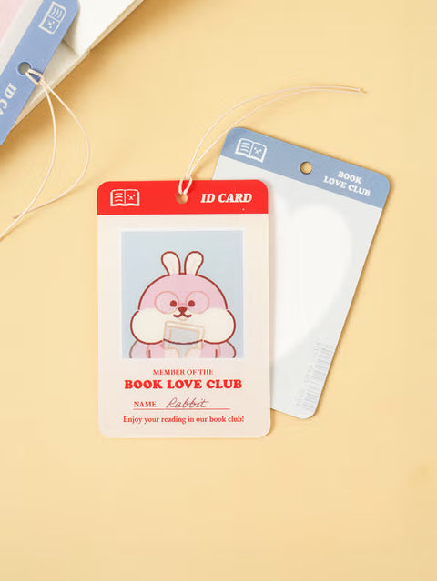 [BOOK CLUB FLIP BOOKMARK SET] Lenticular ID Card Bookmark (4PCS) (Pastel Rabbit & Squirrel)