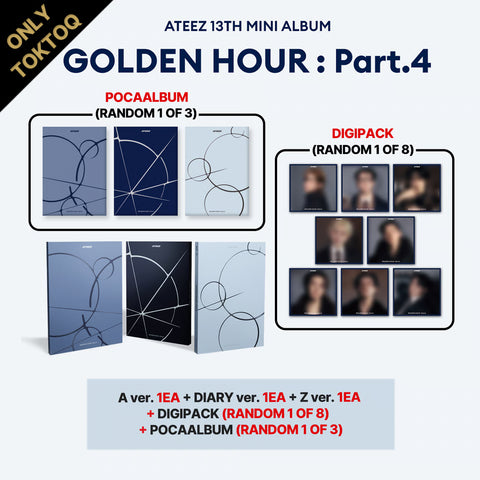 [02/05 TOKTOQ PHOTOCARD EVENT] ATEEZ - 13TH MINI ALBUM [GOLDEN HOUR : Part.4] (ALBUM/DIGIPACK/POCAALBUM ver.) (PRE-ORDER)