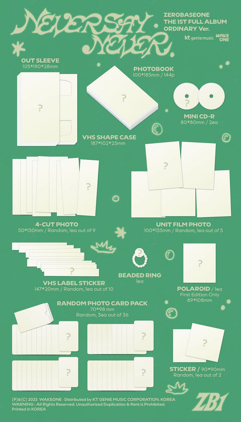 [08/31 PHOTOCARD EVENT] ZEROBASEONE THE 1ST FULL ALBUM "NEVER SAY NEVER" (PRE-ORDER)