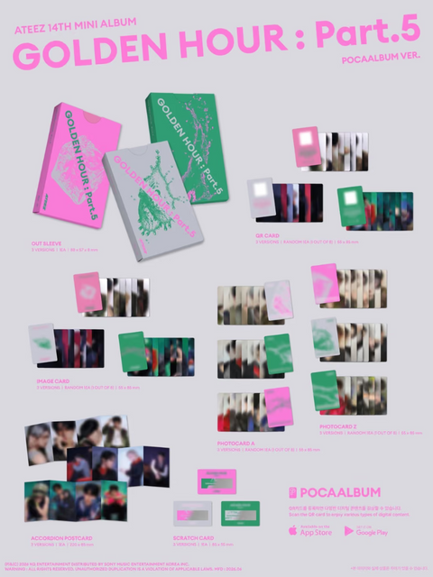 [10/19 MAKESTAR OFFLINE FANSIGN EVENT IN LA] ATEEZ - 14TH MINI ALBUM [GOLDEN HOUR : Part.5] (POCA VER.)(PREORDER)