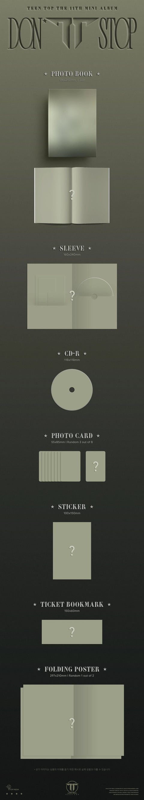 TEEN TOP DON'T STOP Photobook Ver. album official preview