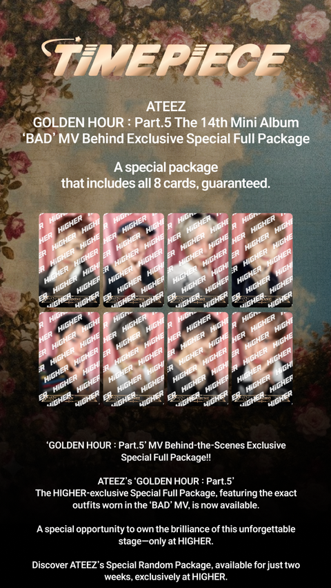 [10/01 HIGHER POB EVENT] ATEEZ - 14TH MINI ALBUM [GOLDEN HOUR : Part.5] 'BAD' MV(TIMEPIECE)(PREORDER)